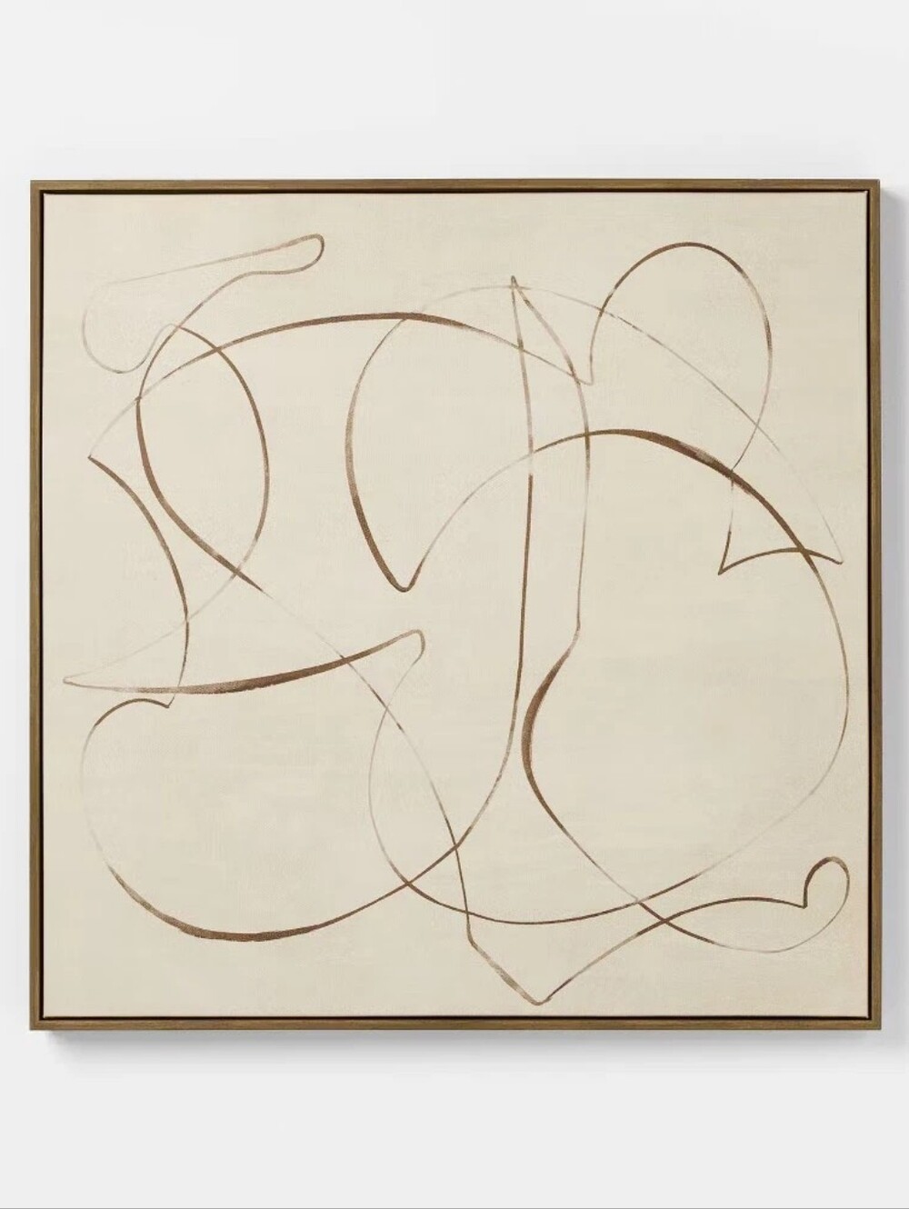 30"x30" Line Abstract Framed Canvas Wall Art - Threshold designed with Studio